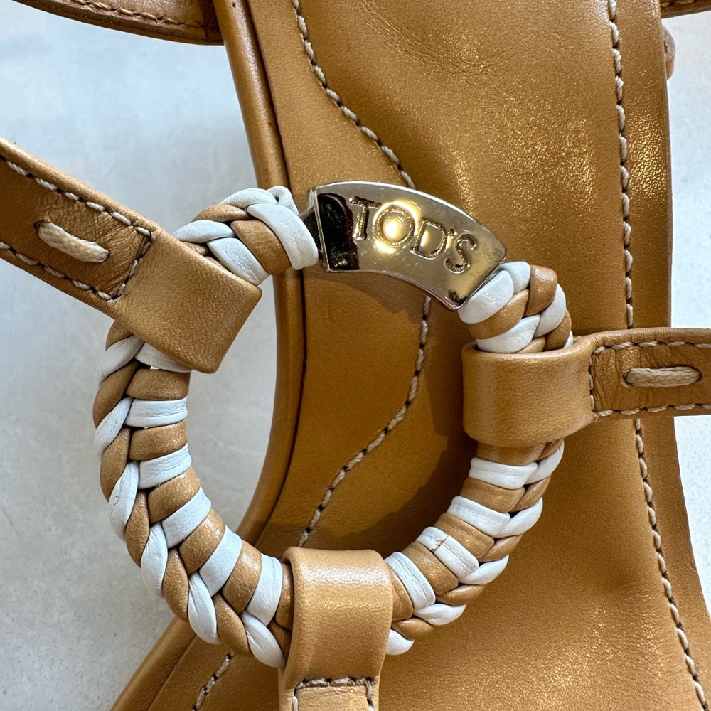 Tod's Beige leather sandals Sz 39 - Picture 3 of 7